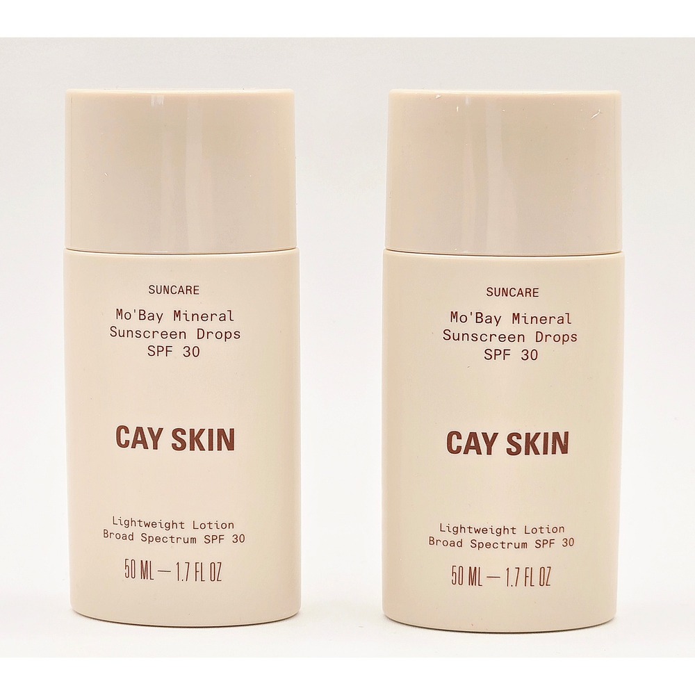 Cay Skin Mo'Bay Mineral Sunscreen Drops SPF 30 1.7 oz 50 mL Set of 2 Exp. 6/26